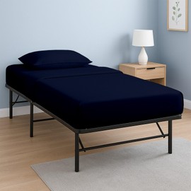 Cottington Lane 4 Piece Cot Sheets 28x75 Set, Premium Egyptian Cotton Sheets, Perfect for Narrow Twin, Camp Bunk, Army Cots, Trifold Mattress, Camping Cot, Guest Bed Replacement, Navy Blue