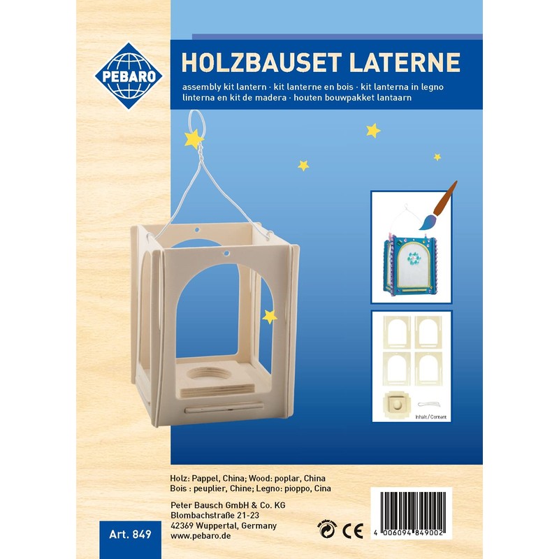 Pebaro 849 849 Wooden DIY Lantern Kit, No Gluing with