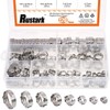 Rustark 120Pcs 6-23.5mm 304 Stainless Steel Single Ear Stepless Hose