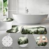 BayNook 4PCS Dark Green Misty Forest Bathroom Sets with Shower