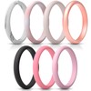 ThunderFit Women's Silicone Stackable Wedding Ring Sets, Silicone Thin Wedding