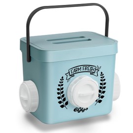 ‎Tgeyd Chicken Feeder, 10 LB Chicken Coop Accessories, Chicken Feeders No Waste for Chicks and Hens, Waterproof Automatic Chicken Feeder, Hanging Chicken Feeder with 3 Ports (Patent Product)