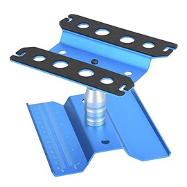 Dilwe RC Car Stand, RC Car Stand, Aluminium with Rubber Pad - Protect Chassis - 360° Rotation - Height Adjustable - for 1/8 1/10 1/12 RC Car (Blue)