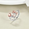AOBOCO Sterling Silver Cat Ring for Women I Love You