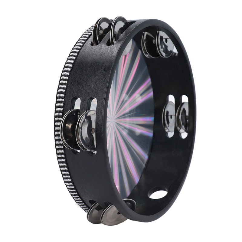 Radiant Tambourine Reflective Clear Crisp Sound Double Row Bell Drum