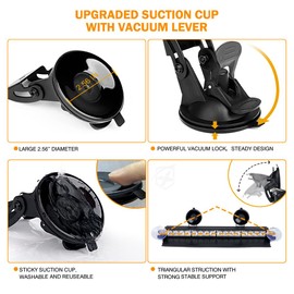 Xprite Emergency Dash Strobe Light Aluminum w/Upgrade Suction Cups, Interior Windshield Hazard Warning Security Traffic Advisor Light Bar for Police Law Enforcement POV Vehicles Trucks, Blue