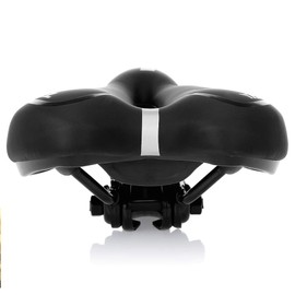 VOANZO Bicycle Saddle Mountain Bike Silica Gel Saddle MTB Bicycle Cushion Waterproof Comfortable Bicycle Seat with Reflective Strips for Folding Bike, Road Bike (Black and Blue)