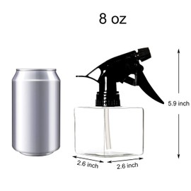 Youngever 5 Pack Empty Plastic Spray Bottles, Square Spray Bottles for Hair and Cleaning Solutions (8 Ounce)