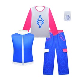 ROSEZUZU Zombies Grils Outfits 4PCS Suits Top Pant and Wristband Dress Up Set