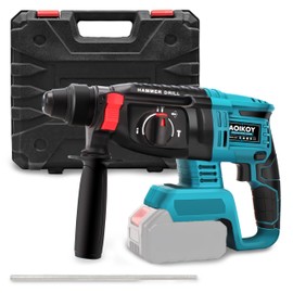 1-1/4 Inch Cordless Rotary Hammer Drill SDS-Plus Brushless for Makita 18-21V Battary, 4000BPM Jack Demolition Hammer Drill for Concrete with Safety Clutch 3 Functions & Toolbox（Battery Not Included）