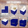 Blue Card Box with Gold Foil Design，Wedding Card Box for