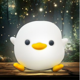 KoalaJoy Cute Night Light, Silicone Rechargeable Lazy Duck Lamp, Squishy Nursery Night Light for Kids, Bedside Table Lamp for Bedroom & Living Room