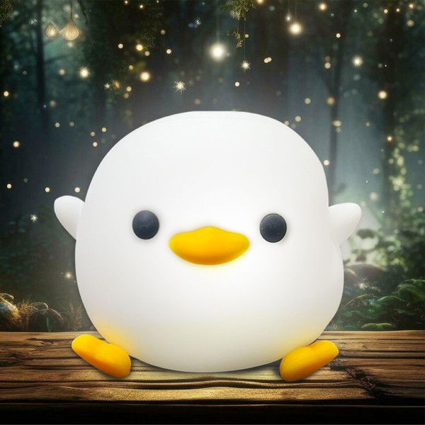 KoalaJoy Cute Night Light, Silicone Rechargeable Lazy Duck Lamp, Squishy