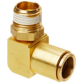 Eaton Weatherhead 1869X10S Brass CA360 D.O.T. Air Brake Tube Fitting, Swivel, 90 Degree Elbow, 1/2" NPT Male x 5/8" Tube OD