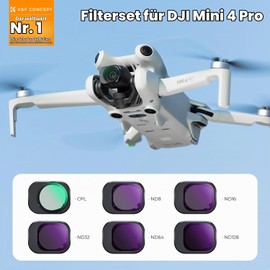 K&F CONCEPT Mini 4 Pro ND Filter Set, Polarising Filter, 6 Pieces CPL, ND8, ND16, ND32, ND64, ND128 Filter Compatible with DJI Mini 4 Pro