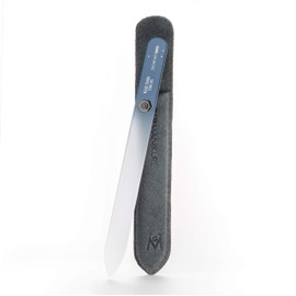 GERMANIKURE Glass Nail File in Suede Sleeve - Eat Well Travel Often - Professional Crystal Nail File for Natural Nails - Ideal Manicure & Pedicure Tool for Smooth, Easy Shaping - Nail Care Gift