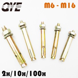 Expansion Bolts M6 x 50mm Anchor Bolt Fixing Anchor Hex Screw Sleeve Concrete Anchor Pack of 2