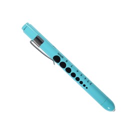 Aokin Medical Pen Light for Nurse Doctor, Reusable LED Medical Penlight Flashlight with Pupil Gauge and Ruler, White Light, Sky Blue