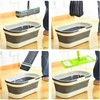 Large Collapsible Plastic Bucket with Wheels, 17L (4.5 Gallons) Cleaning