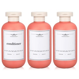 UMETASS 3 PACK Travel Shampoo Bottle, Empty Plastic Squeeze Bottles 6.8oz with Flip Cap, Lotion Container for Toiletries Travel Size Shampoo and Conditioner