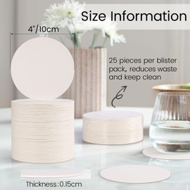 400 Pieces Disposable Paper Coasters, GOH DODD Thickened (1.5MM) 4 Inch Bar Coasters Bulk Absorbent Cardboard Blanks for Drinks DIY Arts Crafts Wedding Party Gifts Education, White, Round