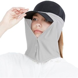 Sun Face Neck Drape Protection UV Sun Shield Sun Visor Cooling Protection (AU, Alpha, One Size, Grey)