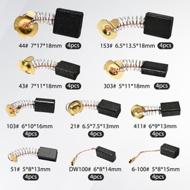 40 PCS Electric Motor Carbon Brushes, Replacement Brushes for Power Tools, Universal Motor Carbon Brush Set, for Electric Drills, Saws, Grinders, Vacuum Cleaners