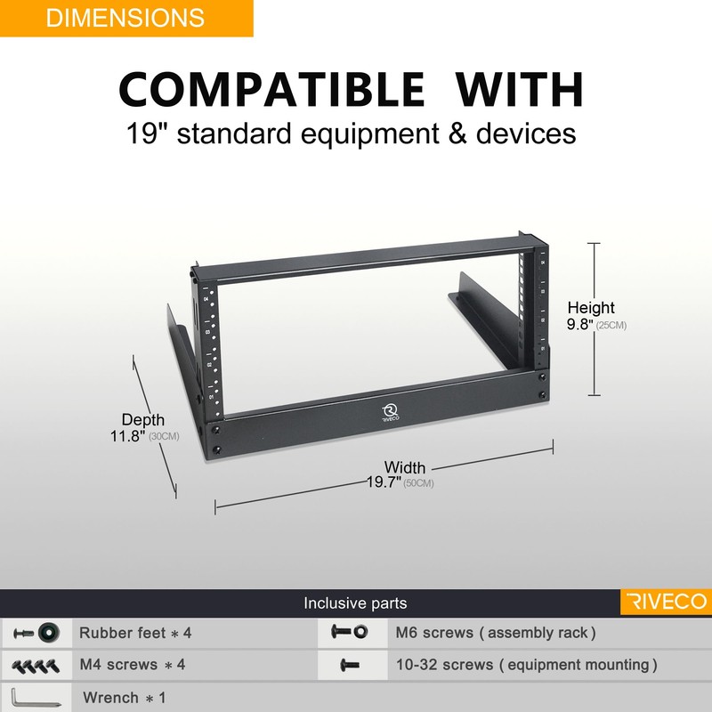 RIVECO 4u Tabletop Rack for Audio & Network, Desktop Rack