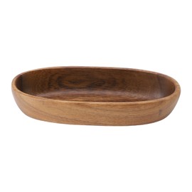 Wooden Serving Tray Easy Cleaning Boat Shape Wooden Food Plate for Fruit Dessert Snack Candies 22cm/8.7in Length