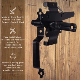 Traditional Post Latch with Handle - Powder Coated Black - Screws Included - DHPLH