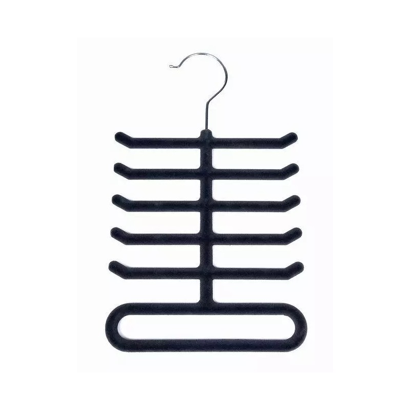 HangerWise – 4-Pack Non-Slip Velvet Tie Hanger Organizer Rack –