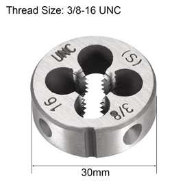 sourcing map Set of 2 round die machines, right-hand thread die, alloy tool steel, 3/8 inch - 16 UNC