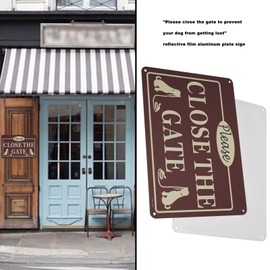 EMSea 2 x Please Close The Gate Sign - Close the Door to Prevent Dog From Getting Lost - 25cm x 18cm