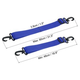 PATIKIL 80cmx3.8cm Roller Skate Leash, 2 Pack Adjustable Ski Boots Carrier Strap for Roller Skates, Ski Boots, Ice Skates, Blue