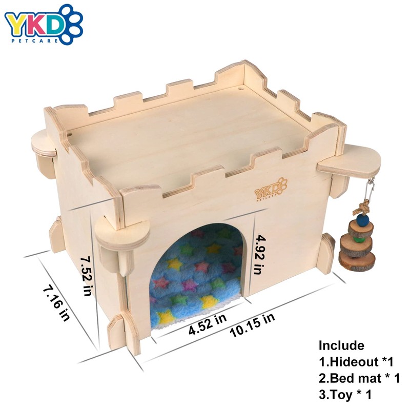 YKD Castle Chinchilla House, Small Animal Hideout for Chinchilla, Guinea