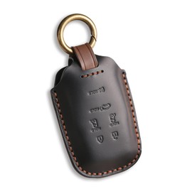 Rulansda for Toyota Sienna Key fob Cover. Compatible with Toyota Sienna LE Limited Platinum XLE XSE '21-'25 Remote Entry Smart Key 6 Button Smart Leather Car Key Protector Key Case Fob Chain/Black