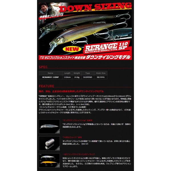 JACKALL Minnow Relange SP 4.3 inches (110 mm), 0.5 oz (14.8 g), RT Scale Holo Wakasagi Lure