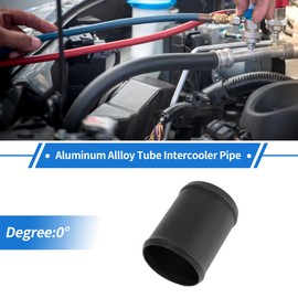 INFINAUTO 2.8" OD Straight 6064 Aluminum Alloy Tube Intercooler Pipe Surface Blasting Air Intake Connection Hose W/Double Bead Roll 3.9" Length Black