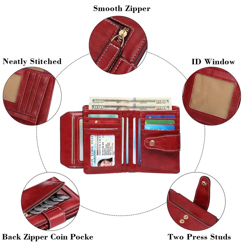 BVEOGMRO Small Wallet Women RFID Blocking Bifold Wallets Vegan Leather