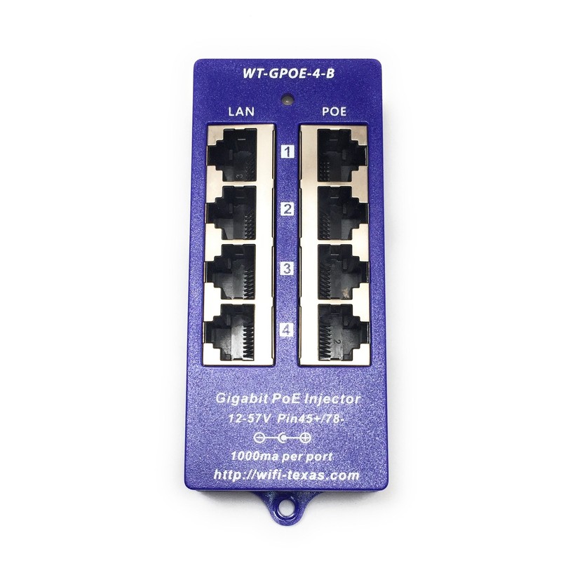 PoE World Gigabit PoE Injector | GPOE-4B 4 Ports