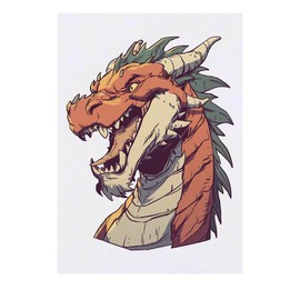 'Dragon Portrait' Temporary Tattoo - Water Resistant, Skin-Safe, Non-Toxic Transfer (TO00085795)