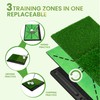 NEWCARE Golf Hitting Mat with Curved Ball Tray, 3-in-1 Golf