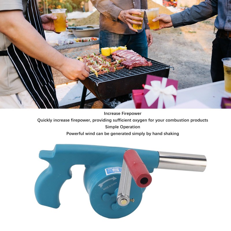 Hand Crank BBQ Fan, Increase Firepower, Easy Operation, Portable Barbeque