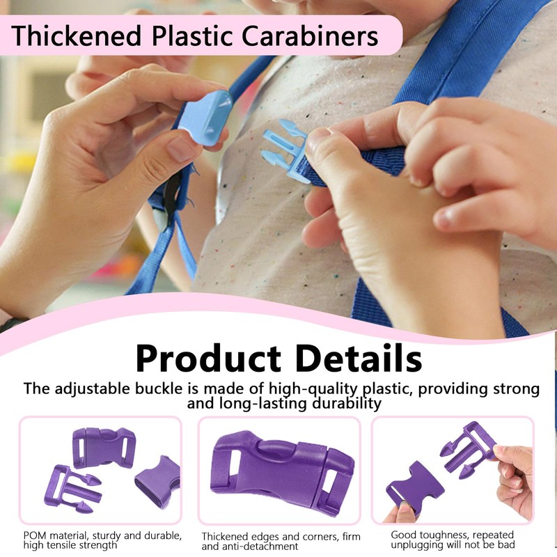 120 Pack of 1 Inch Quick Side Release Adjustable Plastic