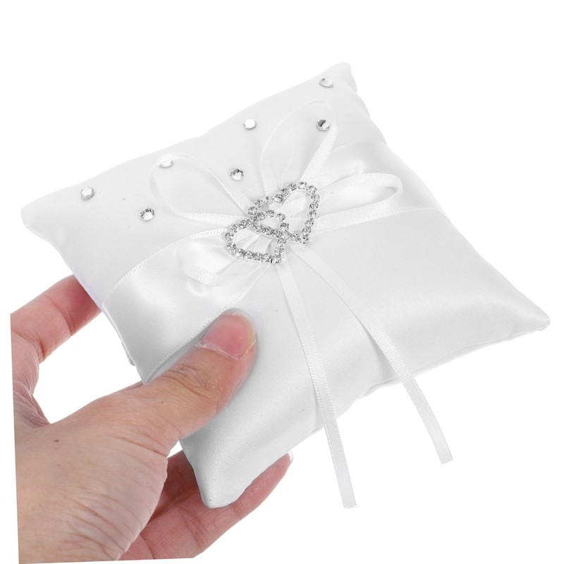 CAXUSD Ring Bearer Basket Embroidery Accessories Engagement Ring Pillow Pearl