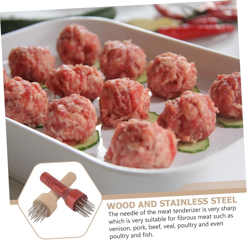 LABRIMP Meat Tenderizing Needle Set 2pcs Dishwasher Safe for Steak