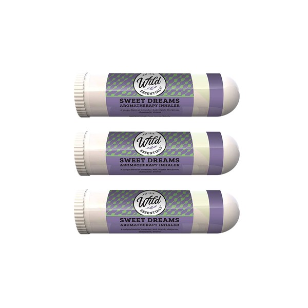 Wild Essentials 3 Pack of Sweet Dreams Aromatherapy Nasal Inhalers Made with 100% natural, therapeutic grade essential oils to help with your insomina and to get a great night of sleep