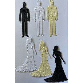 Handmade • Craft-N-Shed BEAUTIFUL WEDDING COUPLE Die-Cut(6pc)Ma