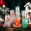 Qinyoung 120 Pieces Christmas Plastic Cups Bulk 12 oz Xmas