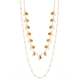 BULINLIN Long Gold Necklace Layered Long Statement Necklaces for Women Double Sweater Chain Mothers Day Gifts for Mum Gold Costume Jewellery(Camel)